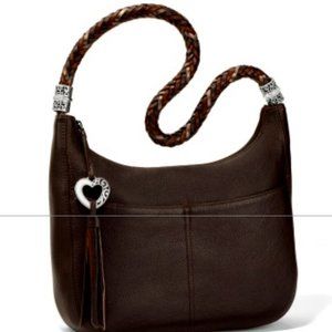 Brighton Barbados Ziptop Pebbled Leather Hobo